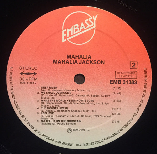 Mahalia Jackson : Mahalia (LP, Comp)