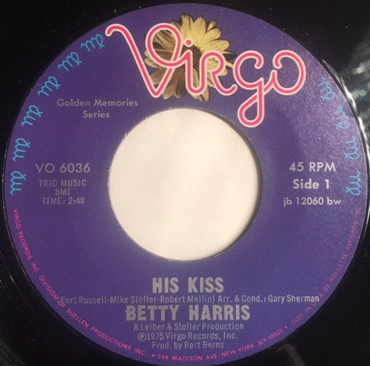 Betty Harris : His Kiss / It's Dark Outside (7", Single, RE, Sty)