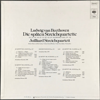 Ludwig van Beethoven : Juilliard String Quartet : Die Späten Streichquartette (4xLP + Box)