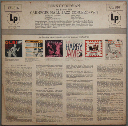 Benny Goodman : The Famous 1938 Carnegie Hall Jazz Concert Vol.3 (LP, Album)