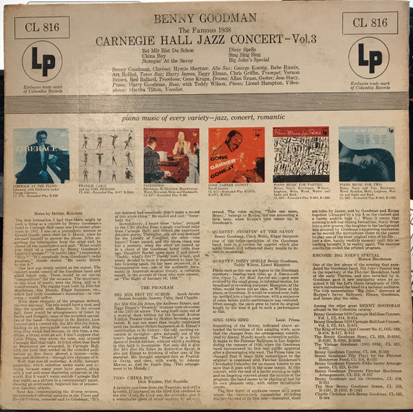 Benny Goodman : The Famous 1938 Carnegie Hall Jazz Concert Vol.3 (LP, Album)