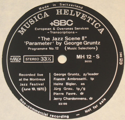 Various / George Gruntz : The Swiss Jazz Scene 1: The Early Years / The Jazz Scene: Parameter (2xLP, Comp, Promo)