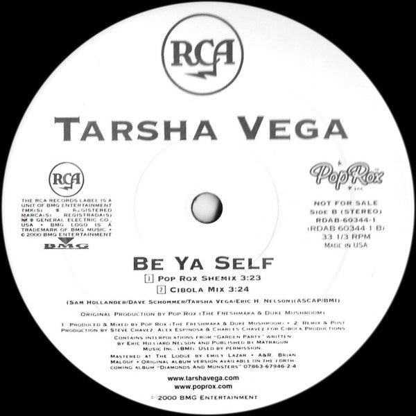 Tarsha Vega : (Gotsta) Be Ya Self (12", Promo)