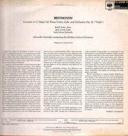 Ludwig van Beethoven, Rudolf Serkin . Jaime Laredo . Leslie Parnas : Concerto In C Major For Piano, Violin, Cello And Orchestra,Op.56 ("Triple") (LP, Album)