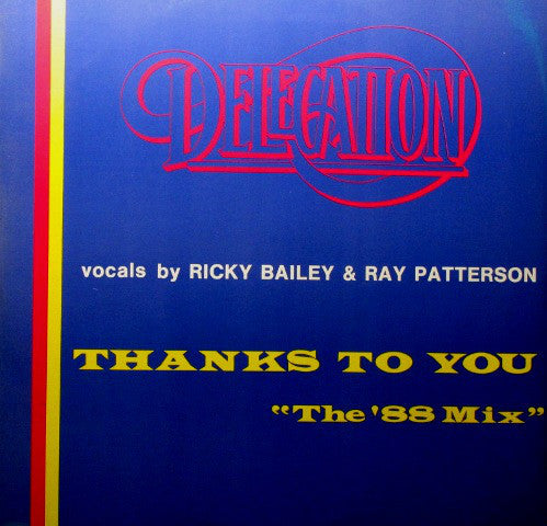 Delegation : Thanks To You (The '88 Mix) (12")