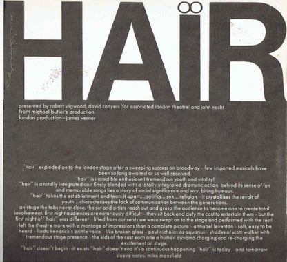 Various : Hair - Original Cast Recording Of London Production (LP, Mon)