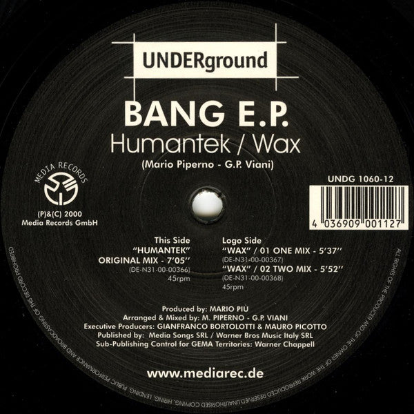 Bang EP : Humantek / Wax (12")