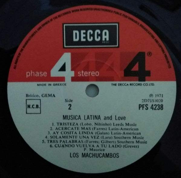 Los Machucambos : Musica Latina And Love (LP, Album)