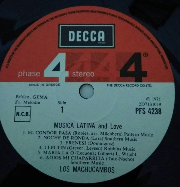 Los Machucambos : Musica Latina And Love (LP, Album)