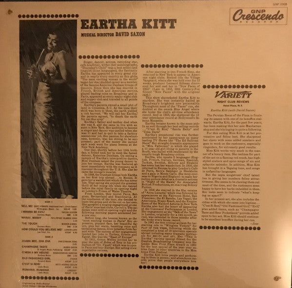 Eartha Kitt : In Person At The Plaza (LP, Album, RE)