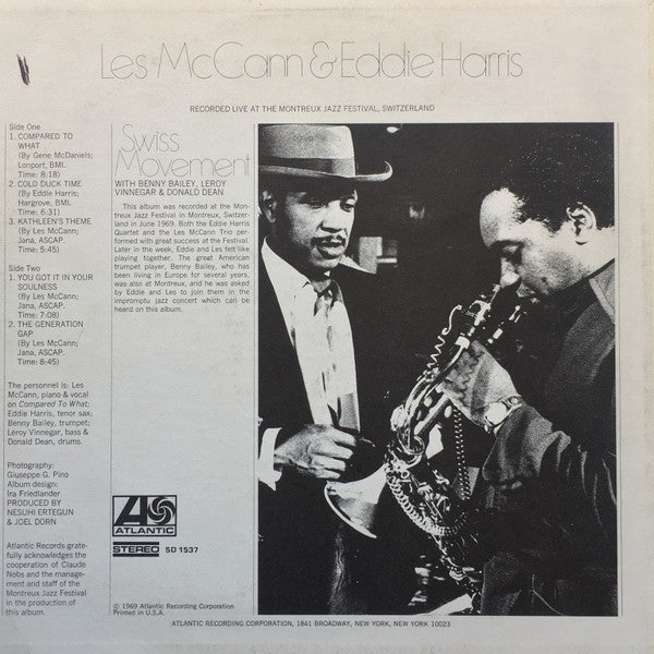 Les McCann & Eddie Harris : Swiss Movement (LP, Album, MO )