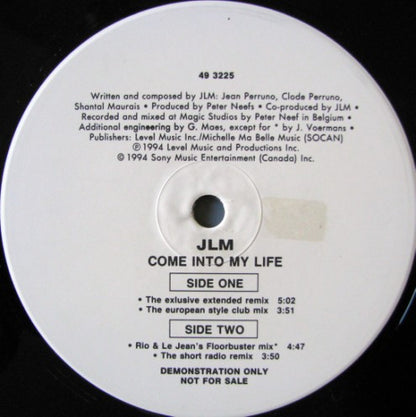 JLM : Come Into My Life (12", Promo)