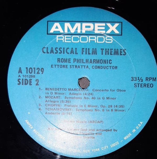 Ettore Stratta, The Rome Philharmonic Symphony Orchestra : Classic Film Themes (Ettore Stratta Conducting The Rome Philharmonic Orchestra) (LP)