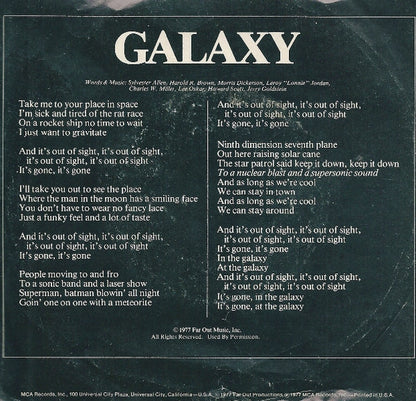 War : Galaxy (7", Single, Glo)