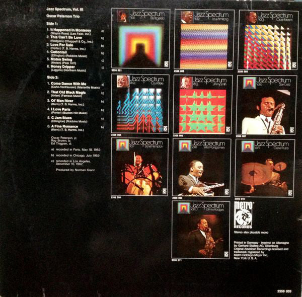 Oscar Peterson : Jazz Spectrum Vol. 3 (LP, Comp)