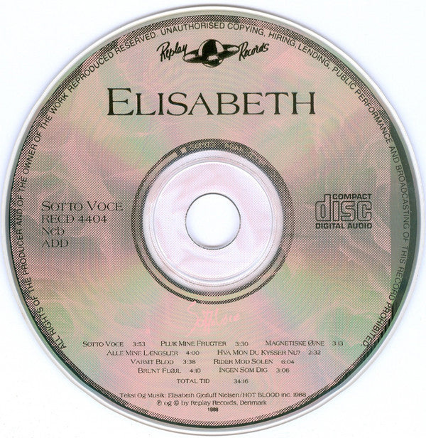 Elisabeth (3) : Sotto Voce (CD, Album)