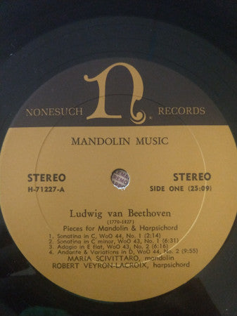 Ludwig van Beethoven, Johann Nepomuk Hummel : Mandolin Music (LP, Album)