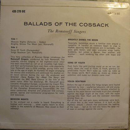 The Romanoff Singers : Ballads Of The Cossack (7", EP)