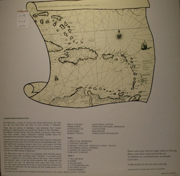 The Merrymen Featuring Emile Straker : The Merrymen Sing Beautiful Barbados (LP, Album)