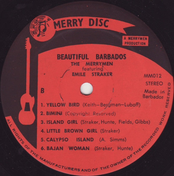 The Merrymen Featuring Emile Straker : The Merrymen Sing Beautiful Barbados (LP, Album)