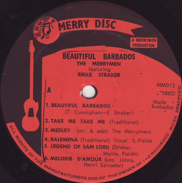The Merrymen Featuring Emile Straker : The Merrymen Sing Beautiful Barbados (LP, Album)