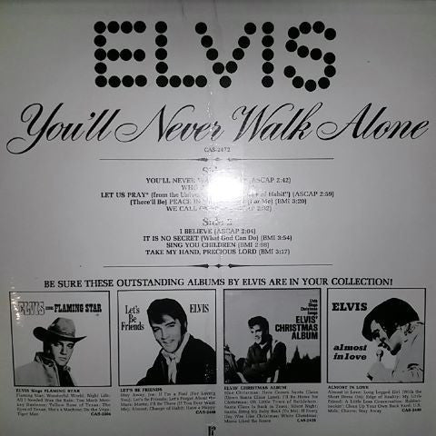 Elvis Presley : You'll Never Walk Alone (LP, Album, Comp, Mono)