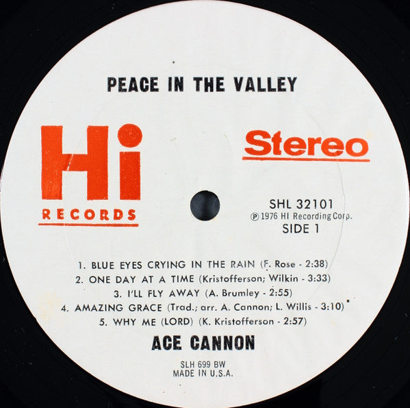 Ace Cannon : Peace In The Valley (LP, Album)