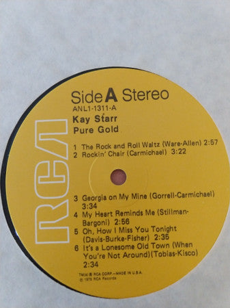 Kay Starr : Pure Gold (LP, Comp, RE, RM)