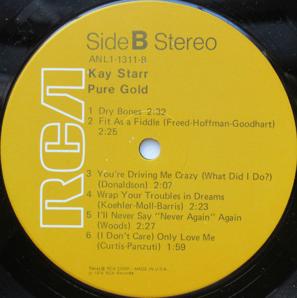 Kay Starr : Pure Gold (LP, Comp, RE, RM)