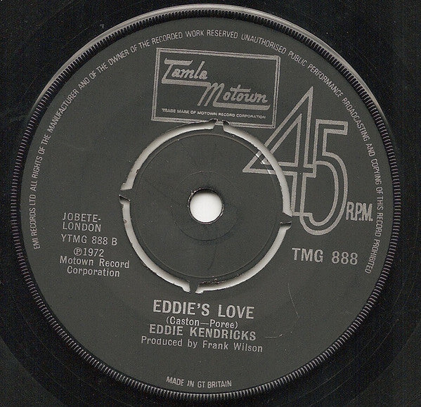 Eddie Kendricks : Boogie Down (7", Single)