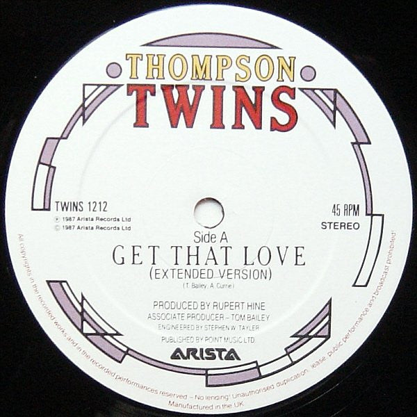 Thompson Twins : Get That Love (12")