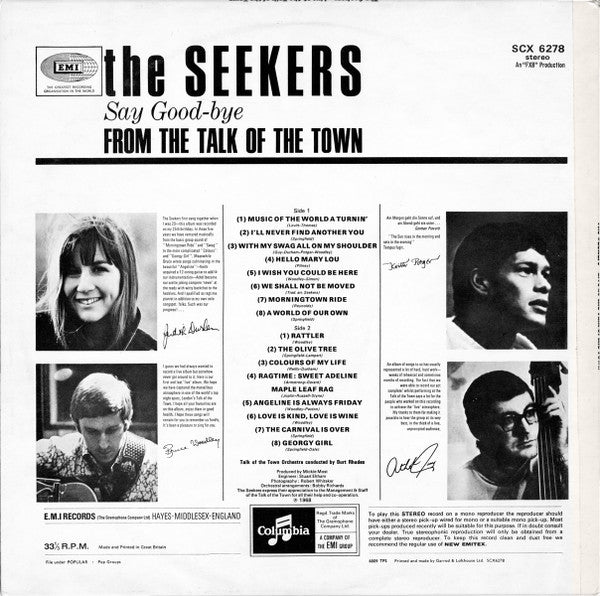 The Seekers : Live At The Talk Of The Town (LP, Album, Lab)