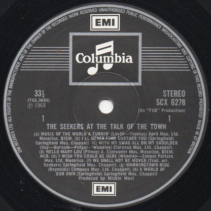 The Seekers : Live At The Talk Of The Town (LP, Album, Lab)