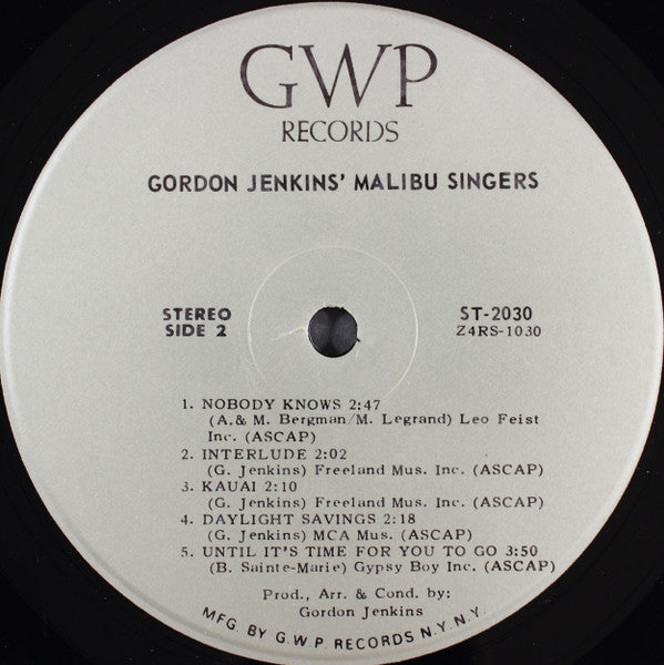 Gordon Jenkins' Malibu Singers : Gordon Jenkins' Malibu Singers (LP)