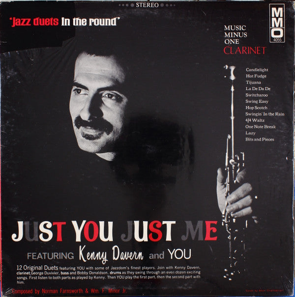 Kenny Davern : Jazz Duets In The Round: Just You Just Me (Music Minus One Clarinet) (LP)