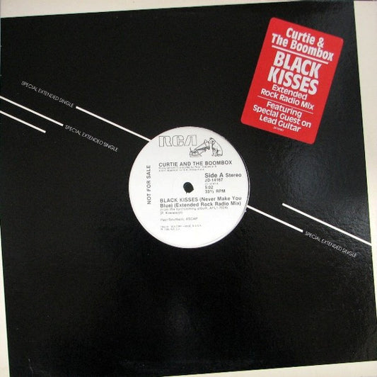 Curtie And The Boombox : Black Kisses (Never Make You Blue) (Extended Rock Radio Mix) (12", Single, Promo)