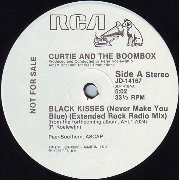 Curtie And The Boombox : Black Kisses (Never Make You Blue) (Extended Rock Radio Mix) (12", Single, Promo)