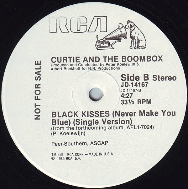 Curtie And The Boombox : Black Kisses (Never Make You Blue) (Extended Rock Radio Mix) (12", Single, Promo)