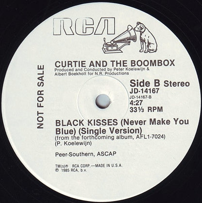 Curtie And The Boombox : Black Kisses (Never Make You Blue) (Extended Rock Radio Mix) (12", Single, Promo)