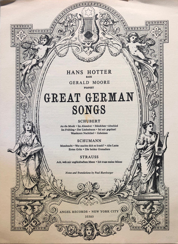 Hans Hotter, Gerald Moore : Great German Songs (LP, Mono)