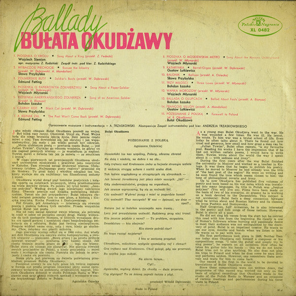 Various : Ballady Bułata Okudżawy (LP, Album, Mono, Blu)