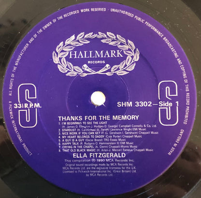 Ella Fitzgerald : Thanks For The Memory (50th Anniversary Collection) (LP, Comp)