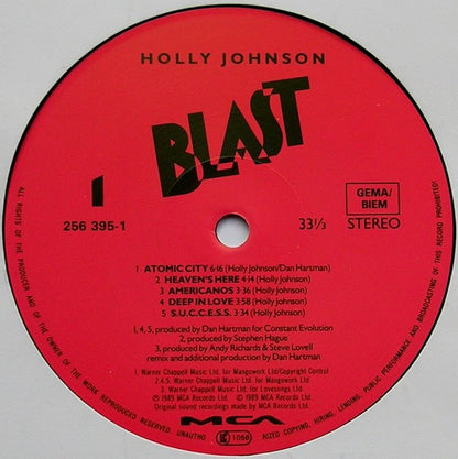 Holly Johnson : Blast (LP, Album, R/S)