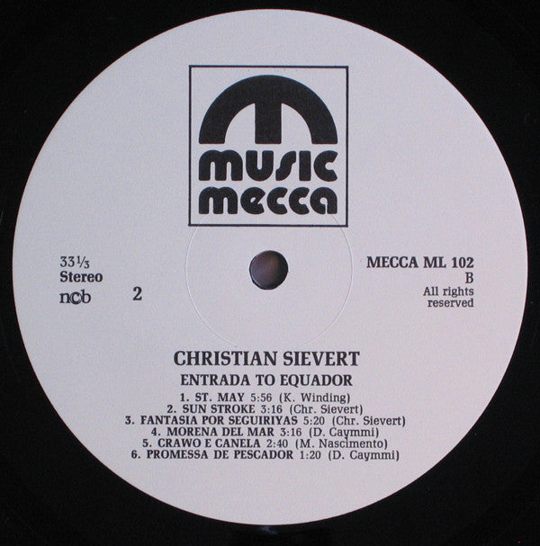 Christian Sievert : Entrada To Equator (LP, RE)