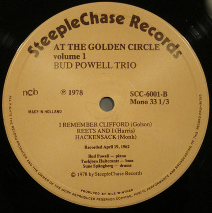 The Bud Powell Trio : At The Golden Circle Volume 1 (LP, Album, Mono, RP)