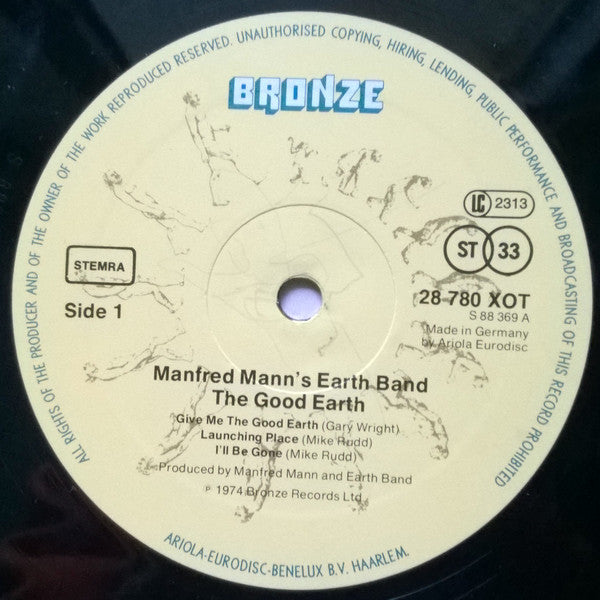 Manfred Mann's Earth Band : The Good Earth (LP, Album, RE)