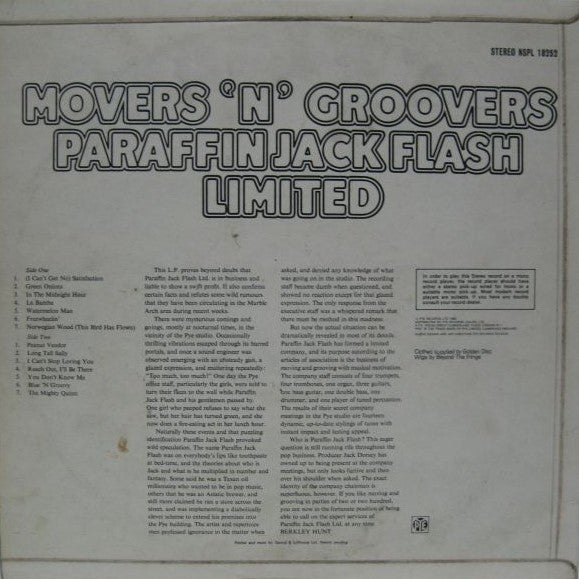 Paraffin Jack Flash LTD : Movers'n'Groovers (LP)