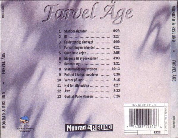 Monrad & Rislund : Farvel Åge (CD, Album)