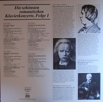 Robert Schumann • Pyotr Ilyich Tchaikovsky • Edvard Grieg • Sergei Vasilyevich Rachmaninoff : Die Schönsten Romantischen Klavierkonzerte (2xLP, Comp + Box, RE)