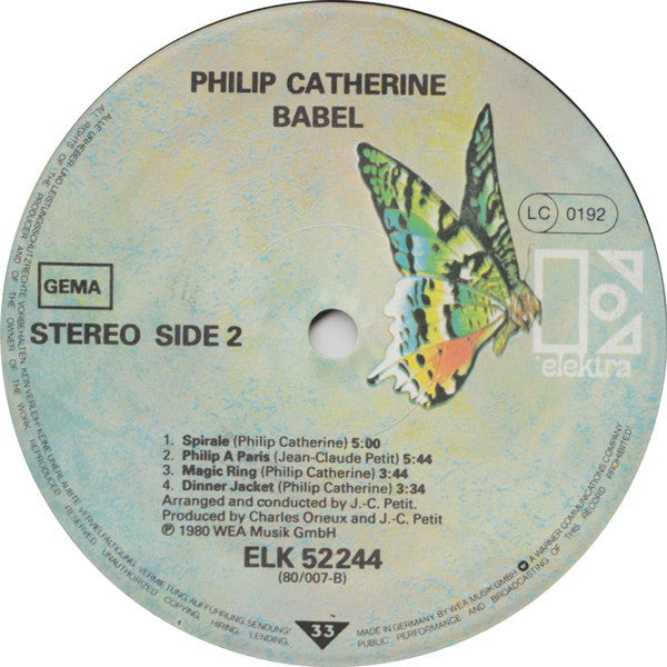 Philip Catherine : Babel (LP, Album)